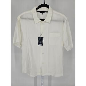 Murano Tokyo Collection Mens Sz XL Short Sleeve Button Up Shirt White NEW